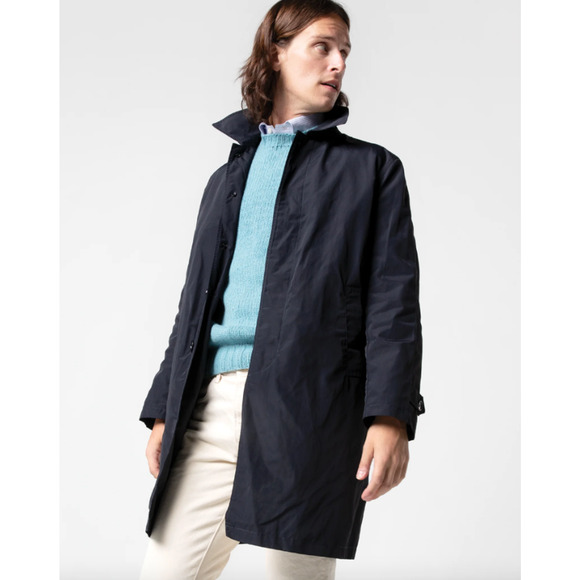 NWT Sid Mashburn Nylon Traveler’s Trench Jacket Coat Navy Blue Size XXL Men $495